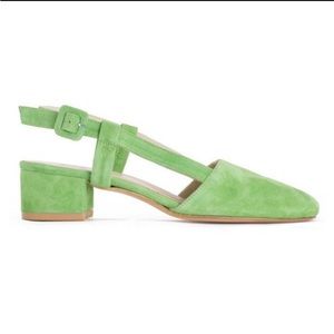 Maryam Nassir Zadeh slingback green suede heels. Size 39.